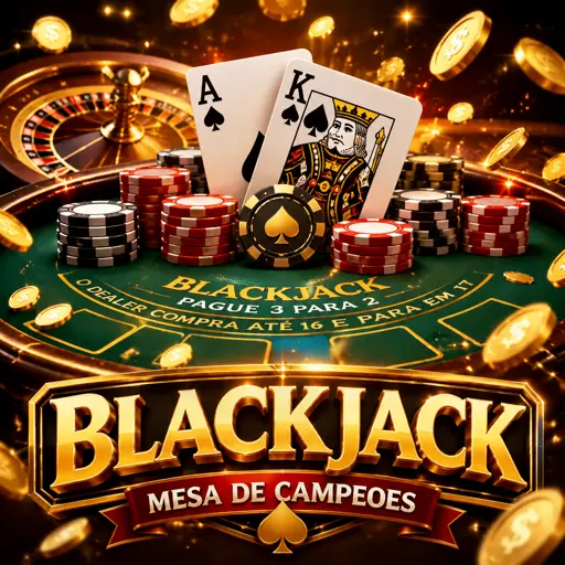 Mesa de blackjack ao vivo com cartas e fichas